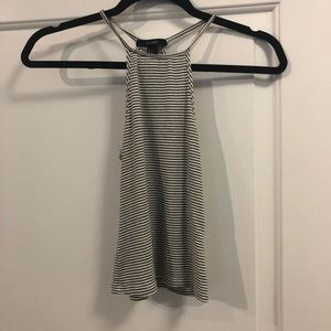 Striped cropped tee strap tank
